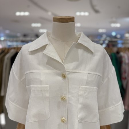 린넨 앞포켓 반팔 자켓