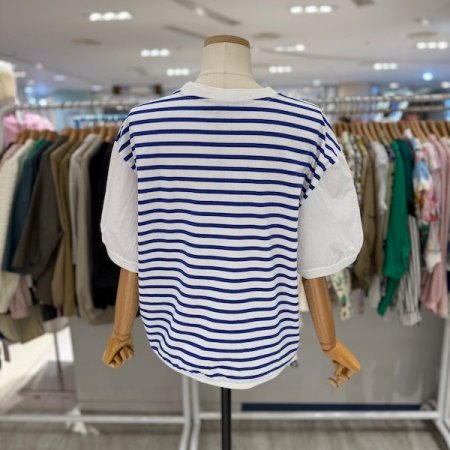 프린트 단가라 티셔츠