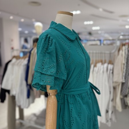 카라 레이스 끈 원피스