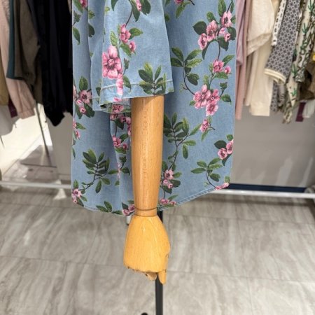 매화 데님 반팔 셔츠