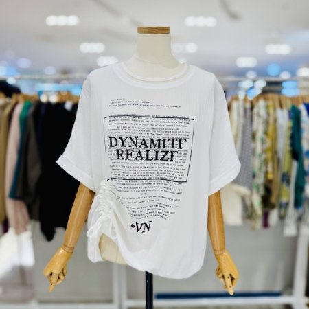 끈셔링 영문 블라우스