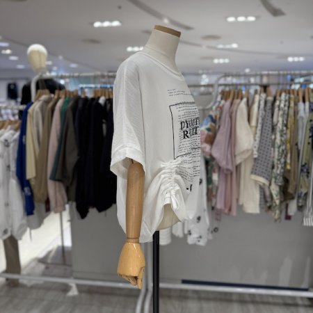 끈셔링 영문 블라우스