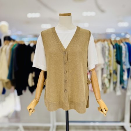 비죠 견장 오픈 조끼