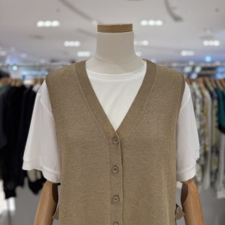 비죠 견장 오픈 조끼