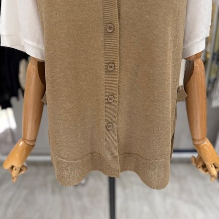 비죠 견장 오픈 조끼