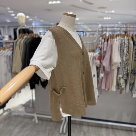 비죠 견장 오픈 조끼