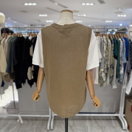 비죠 견장 오픈 조끼