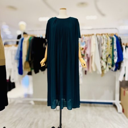 플리츠 반팔 끈 원피스