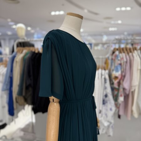 플리츠 반팔 끈 원피스