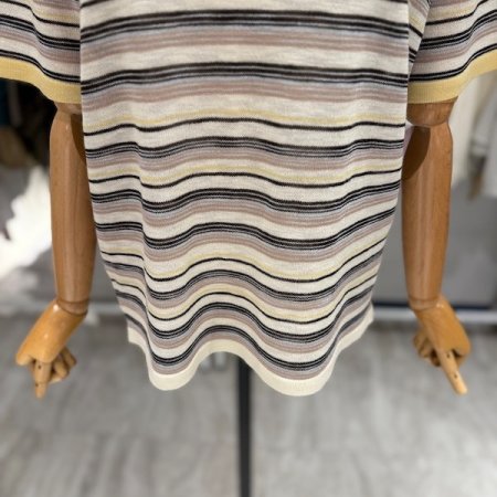 구슬 하트 스트라이프 니트