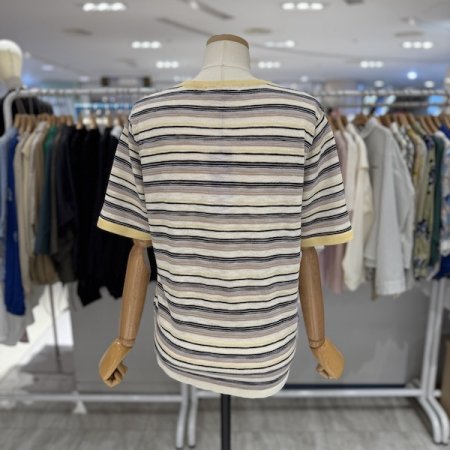 구슬 하트 스트라이프 니트