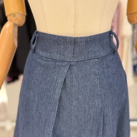 플리츠 랩 ST 데님 반바지