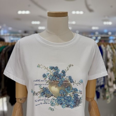 플라워 포인트 라인 티셔츠