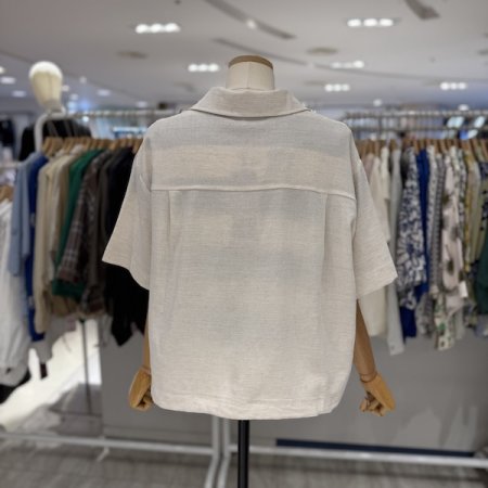 린넨 반팔 밑단 스트링 자켓