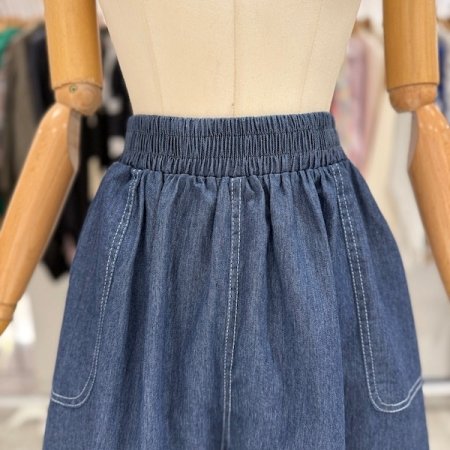 스티치 데님 5부 팬츠