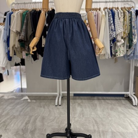 스티치 데님 5부 팬츠