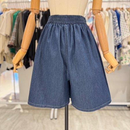 스티치 데님 5부 팬츠