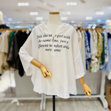 넥 지퍼 후드 나염 티셔츠