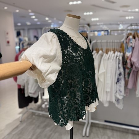 플라워 짜임 샤방 조끼