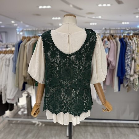 플라워 짜임 샤방 조끼