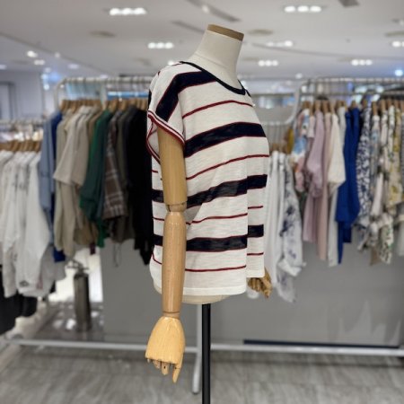 단가라 캡소매 니트