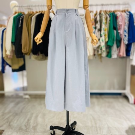 투버튼 핀턱 와이드 팬츠