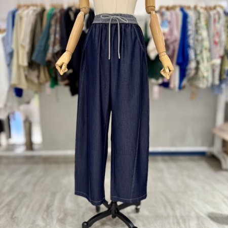 썸머 스트링 데님 팬츠