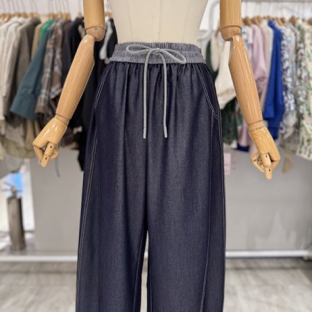 썸머 스트링 데님 팬츠