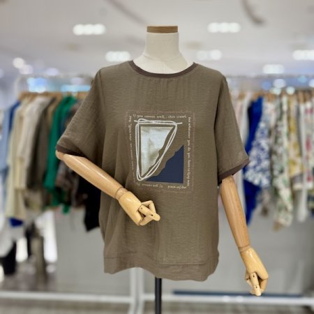 무빙 나염 린넨 티셔츠