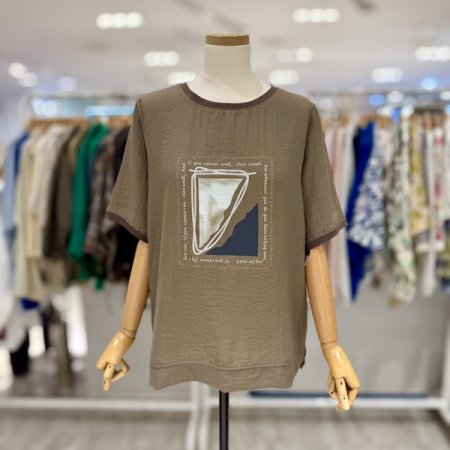 무빙 나염 린넨 티셔츠