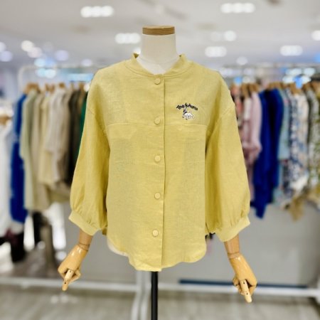 퍼피 라운드 린넨 자켓