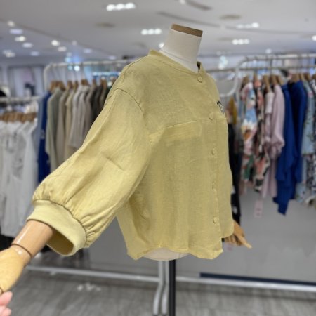 퍼피 라운드 린넨 자켓