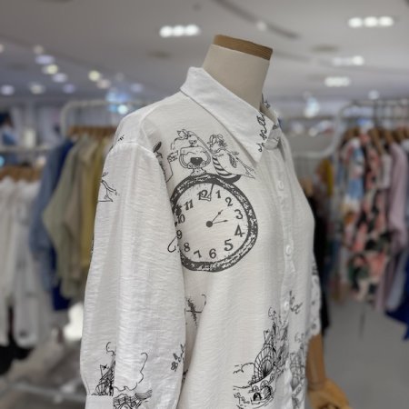 썸머 레터링 시계 셔츠