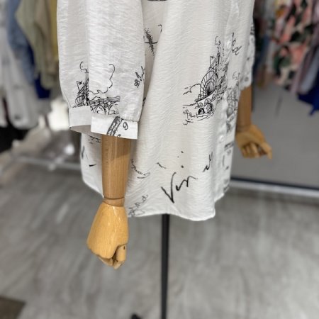 썸머 레터링 시계 셔츠