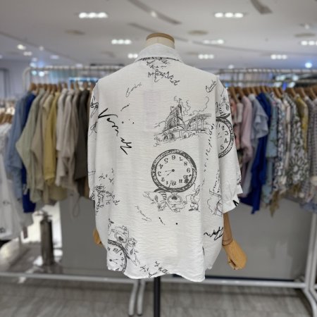 썸머 레터링 시계 셔츠