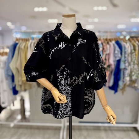 썸머 레터링 시계 셔츠