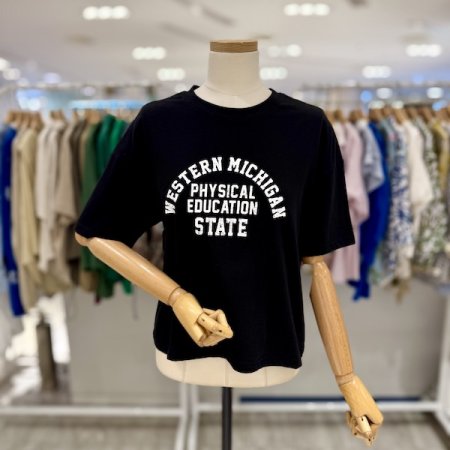 웨스턴 크롭 반팔 티셔츠