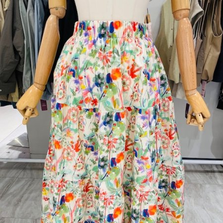 티어드 물감 나염 스커트