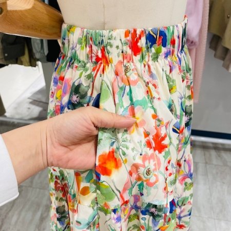 티어드 물감 나염 스커트