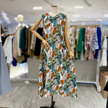 민소매 나염 원피스