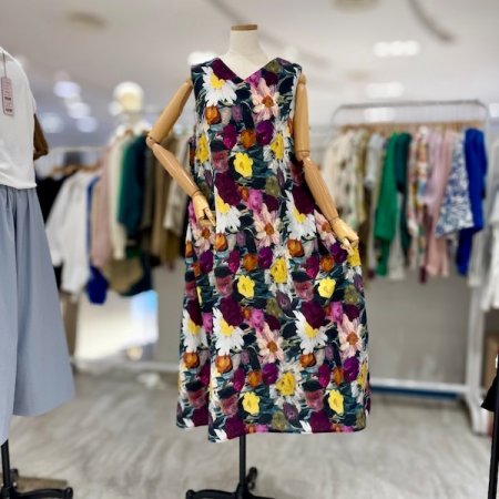 민소매 나염 원피스