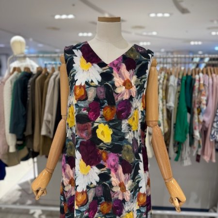 민소매 나염 원피스