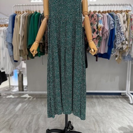 토트 패턴 뷔스티에 원피스