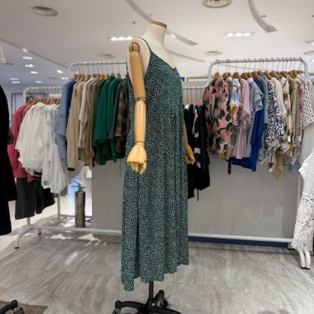 토트 패턴 뷔스티에 원피스