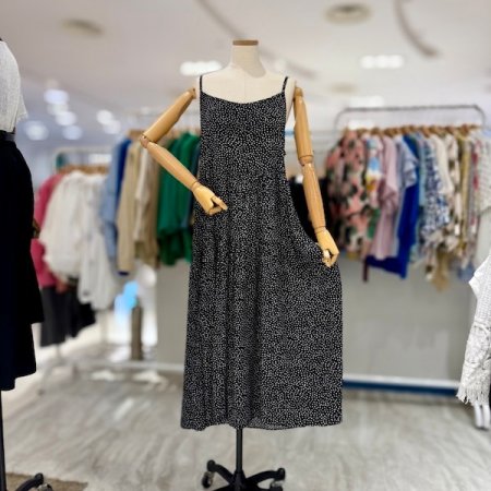 토트 패턴 뷔스티에 원피스