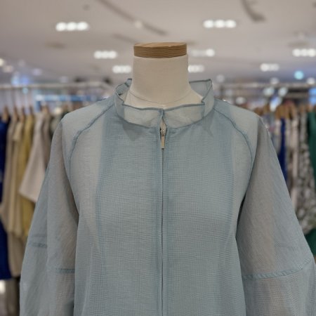 시스루 물결 카라 자켓