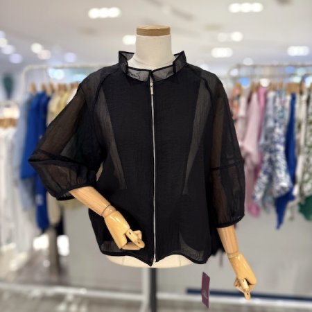 시스루 물결 카라 자켓