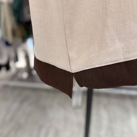 7부 끝단 배색 티셔츠