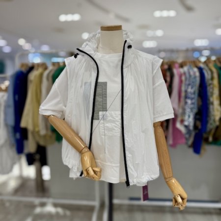 카라 밑단 스트링 베스트