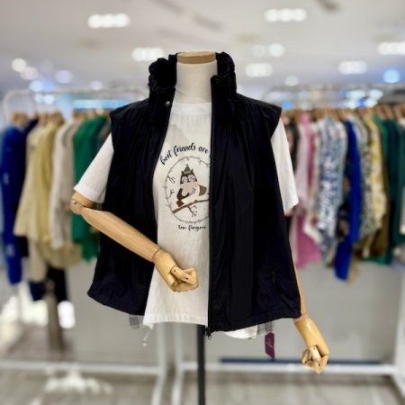 카라 밑단 스트링 베스트